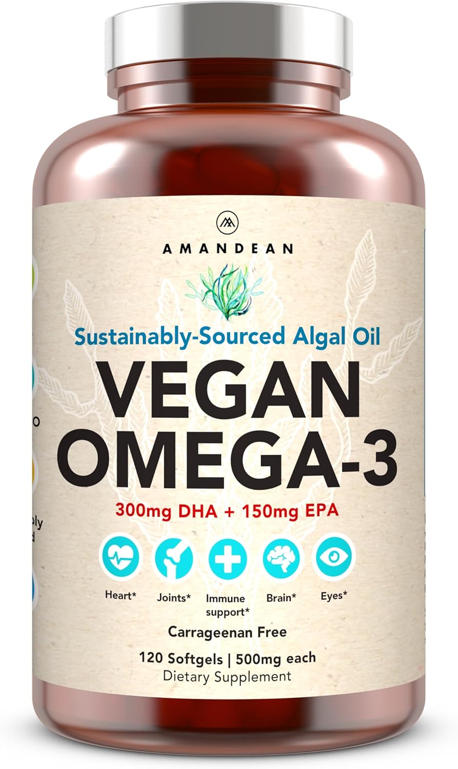 Vegan Omega 3 Supplement for Heart, Brain, and Skin Health