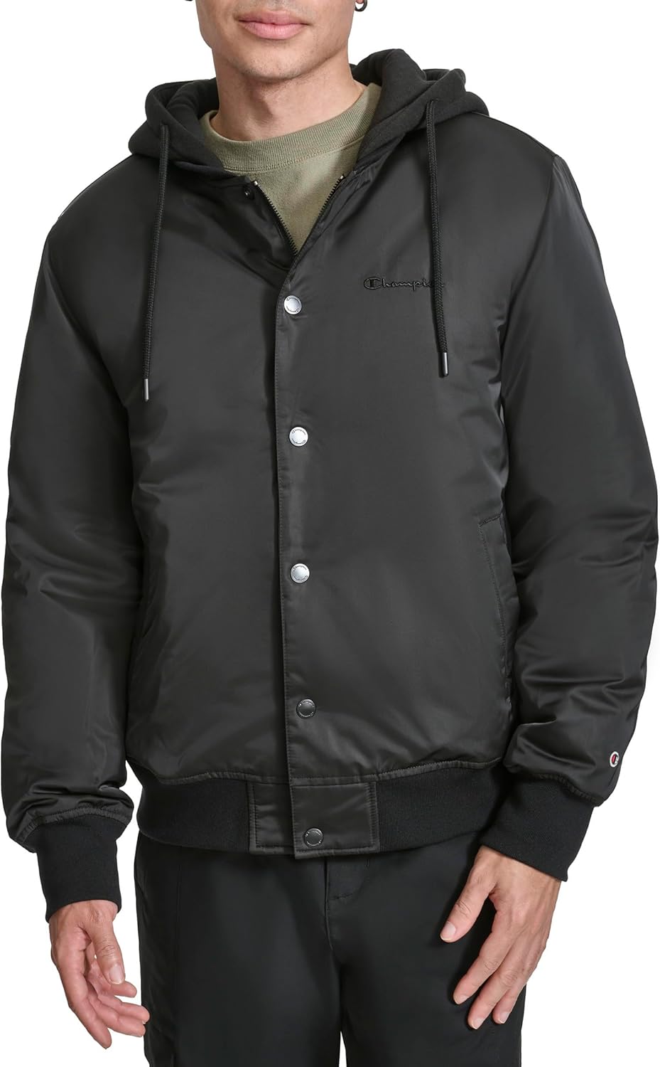 Champion Hooded Bomber Jacket: Quilted Warmth