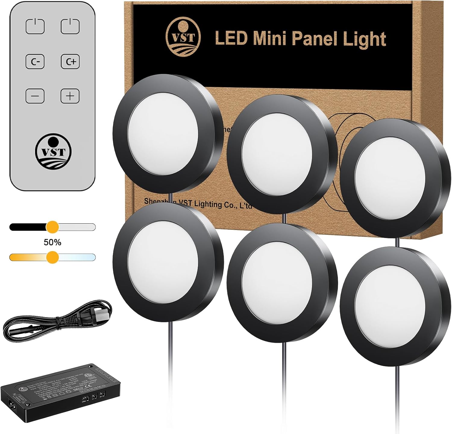 VST Under Cabinet Lights with Adjustable Brightness and Color