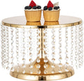 Elegant 12 Inch Gold Crystal Cake Stand for Dessert Display