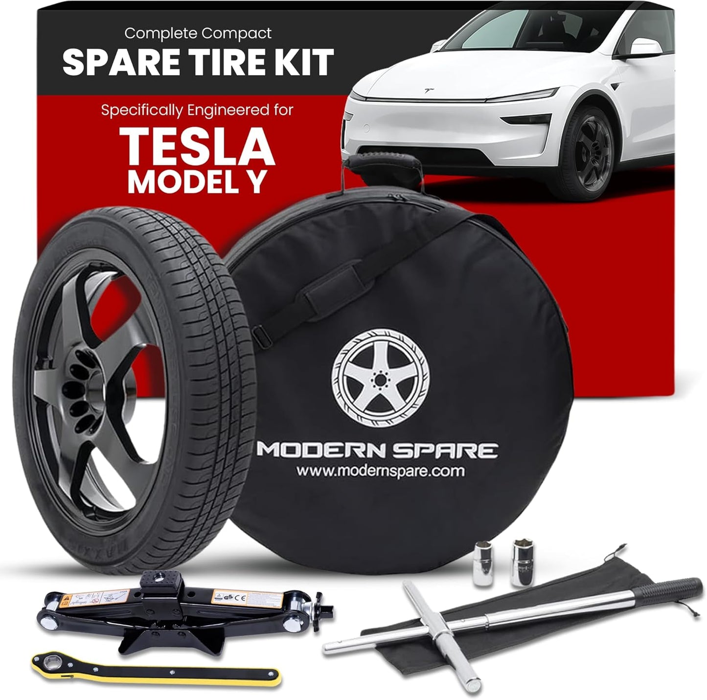 Modern Spare Complete Compact Spare Tire Kit for Tesla Model Y