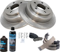Rear Brake Pad & Rotor Kit with Parking Shoes - Complete Rear Brake