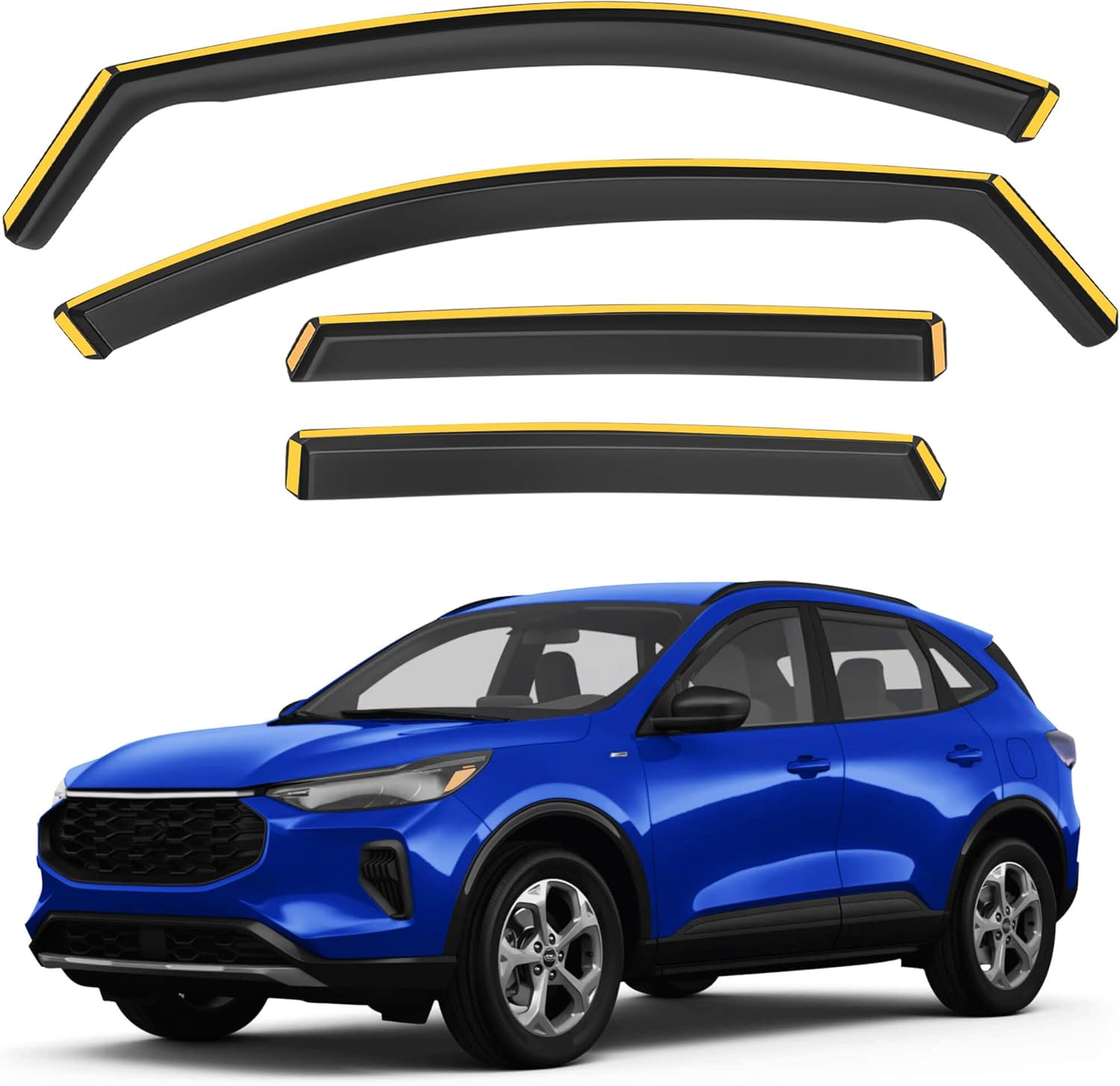 Shatterproof in-Channel Rain Guards for Ford Escape 2020-2025