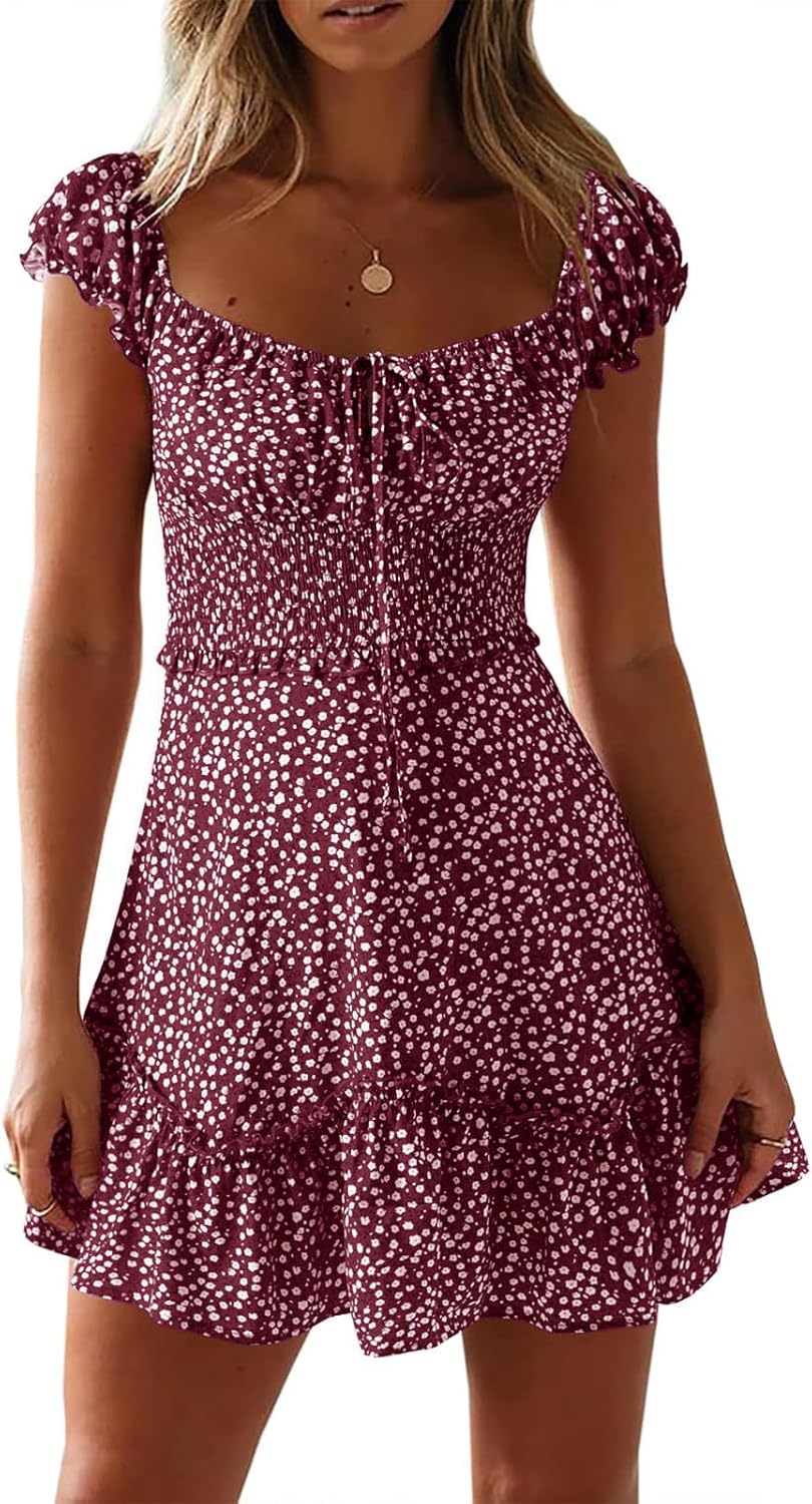YOBECHO Womens Summer Sexy Sweetheart Collar Mini Dress Review