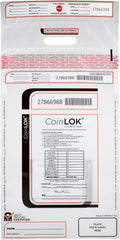 ControlTek CoinLok 12 in x 24.5 in Clear Coin Bags - Tamper Resistant