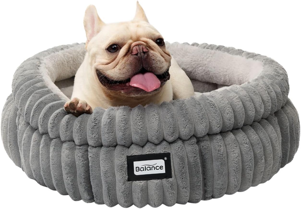 Cozy Round Cat Bed for Indoor Cats with Anti-Slip Bottom