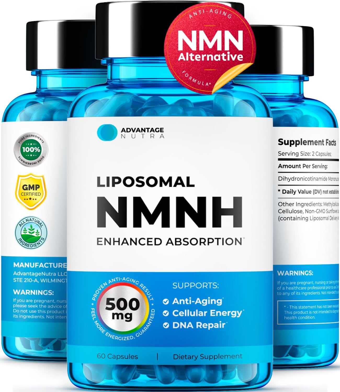 Liposomal NMNH 500mg: Ultimate Anti Aging NAD Supplement