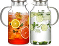 1 Gallon Glass Pitcher 2 Pack - Borosilicate Carafe for Hot & Cold
