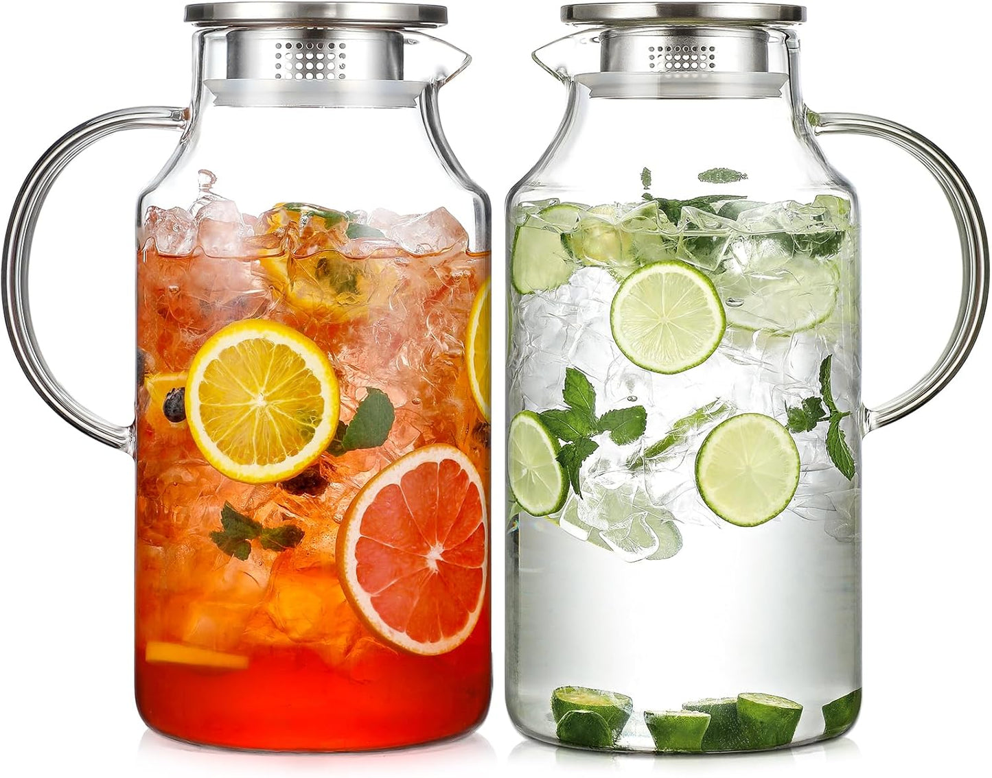 1 Gallon Glass Pitcher Set for Hot and Cold Beverages