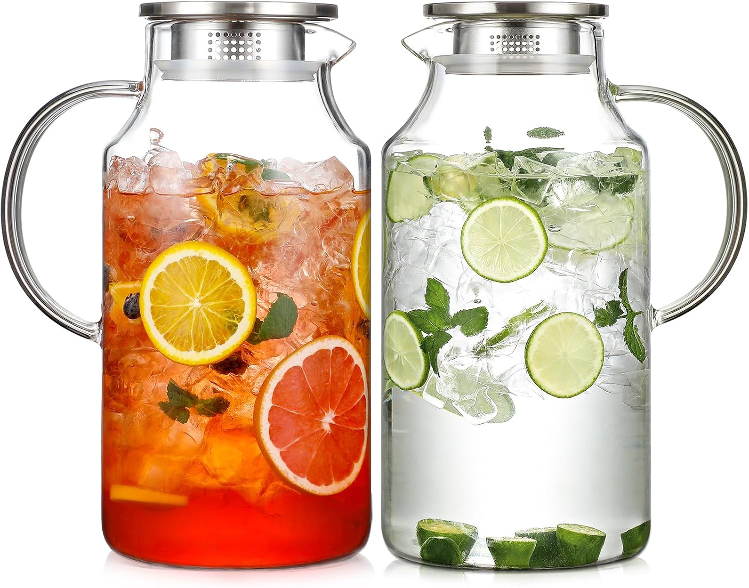 1 Gallon Glass Pitcher Set for Hot and Cold Beverages