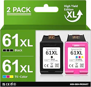 61XL Ink Cartridges Combo Pack for HP Printers by CKMY