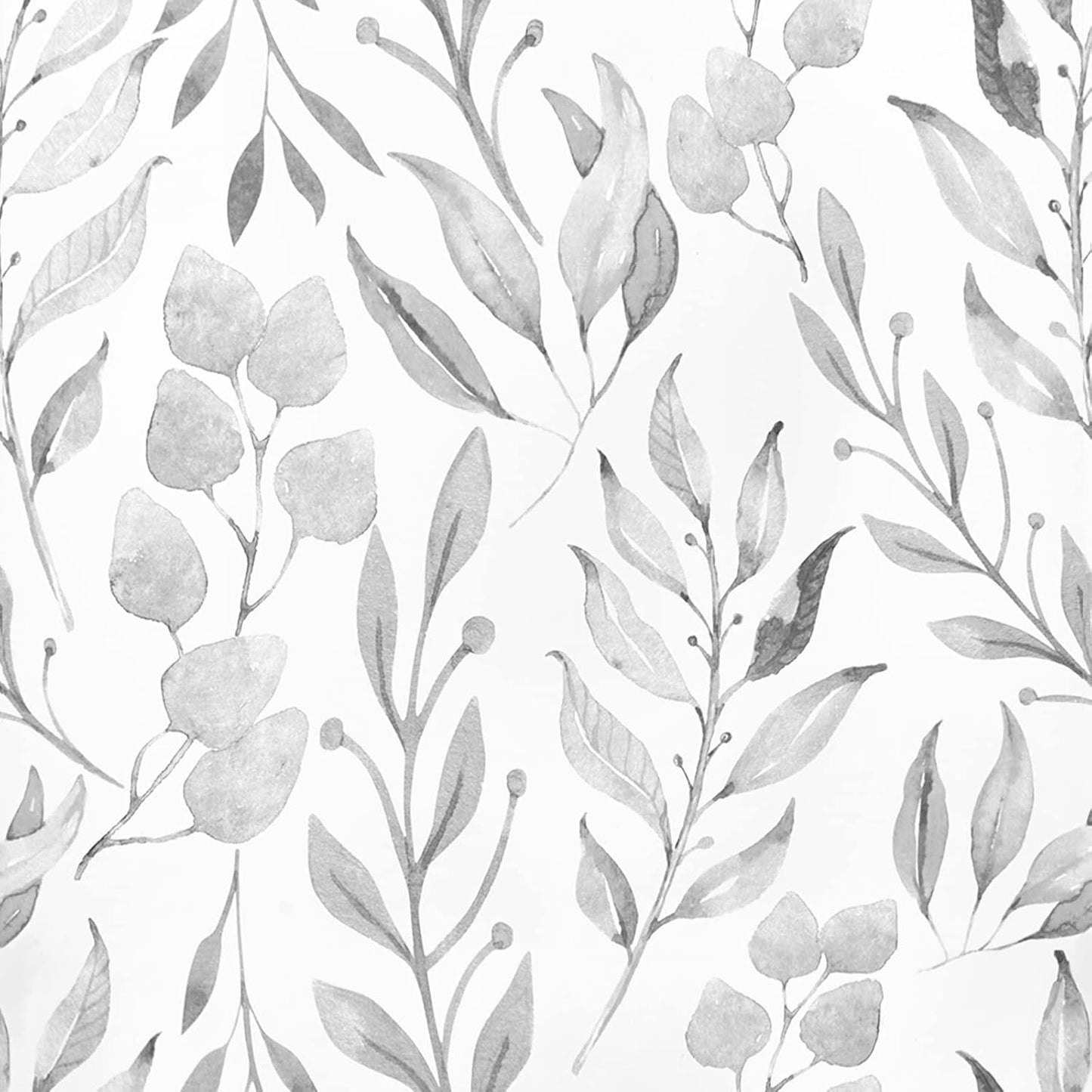 Wenmer Gray Leaf Peel and Stick Wallpaper for Elegant Decor