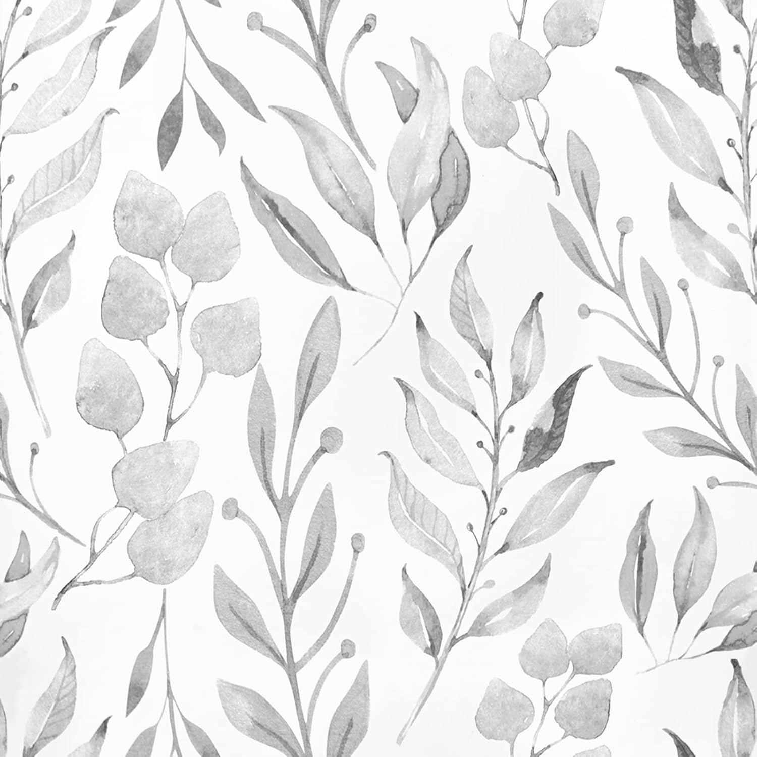 Wenmer Gray Leaf Peel and Stick Wallpaper for Elegant Decor