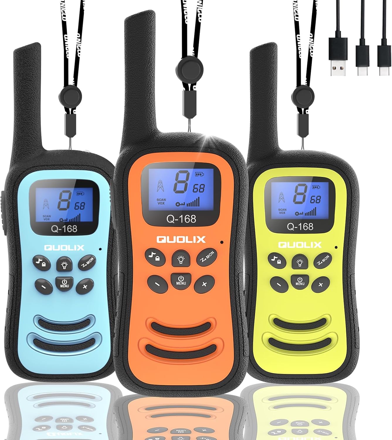 QUOLIX Walkie Talkies for Kids - Rechargeable Fun for Ages 3-12