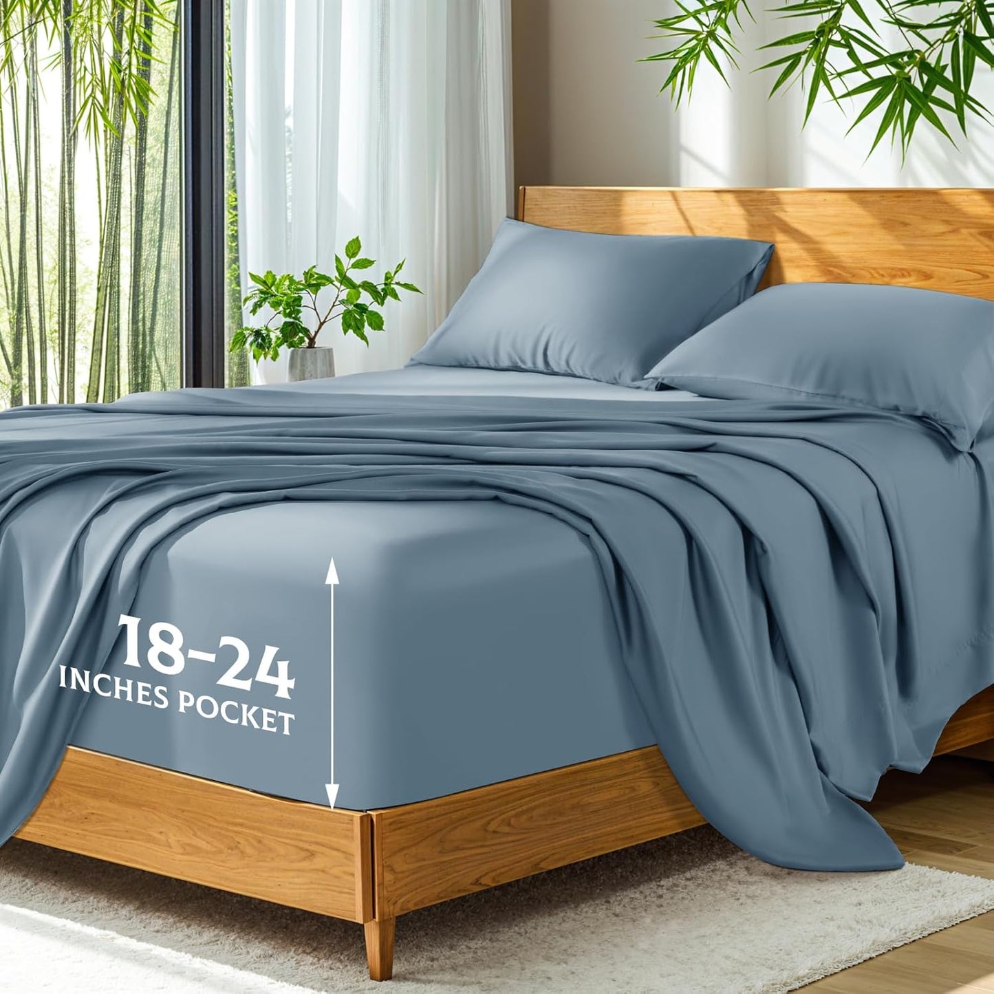 SONORO KATE Bamboo Sheets for King Size Beds, Ultra Soft Comfort