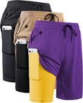 JWJ Men's 2 in 1 Workout Running Shorts 7 in - Lightweight Comfort