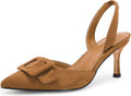 Coutgo Womens Slingback Heels Kitten Heel Pumps - Elegant Comfort band