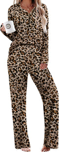 Womens Pajamas Set Long Sleeve 2 Piece - Soft Jersey Fall Lounge