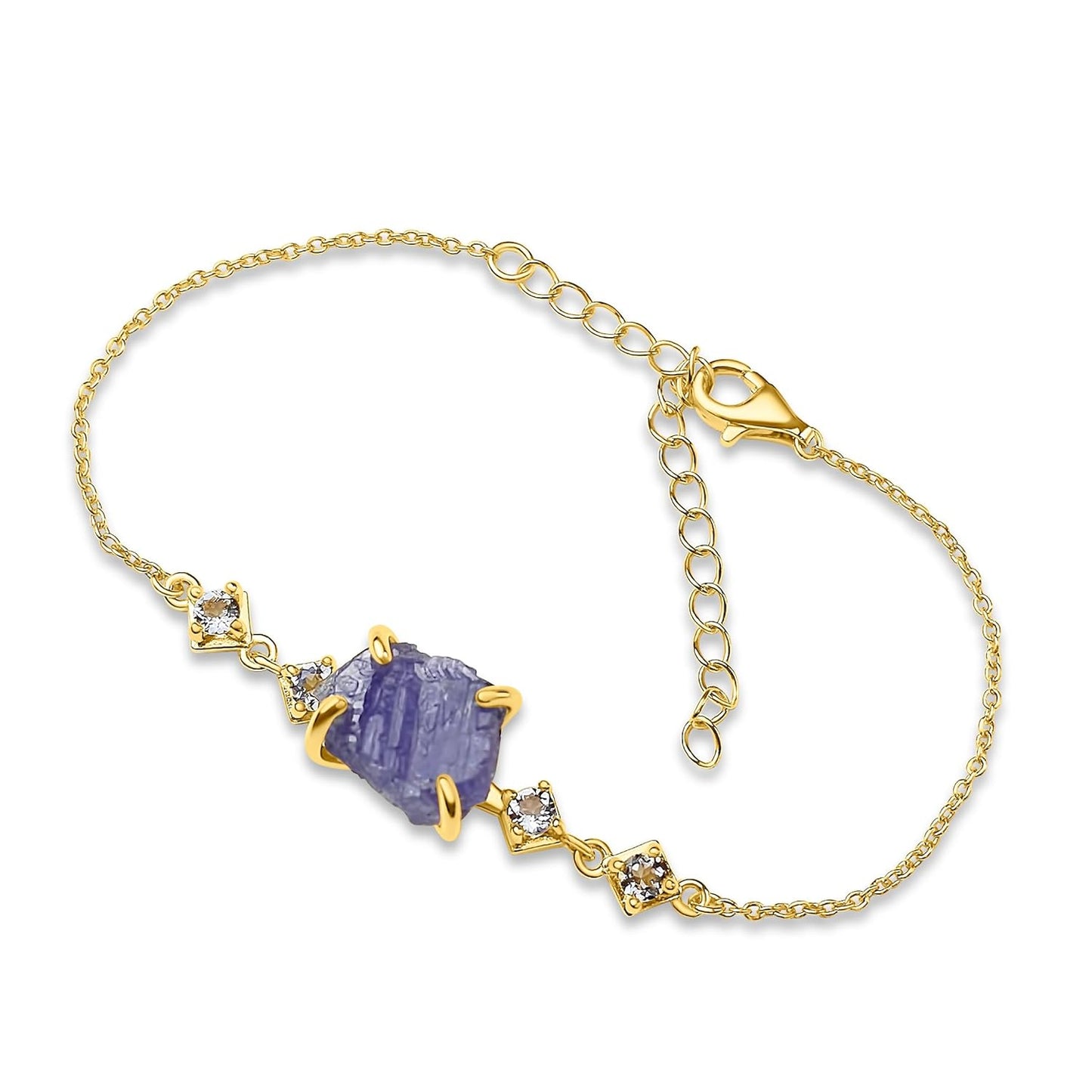 Raw tanzanite Chain Bracelet Birthstone Gift for Her Special Occasions