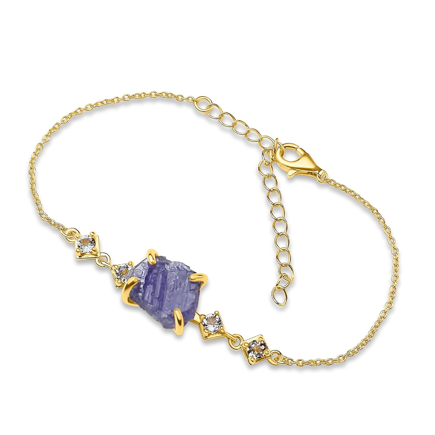 Raw tanzanite Chain Bracelet Birthstone Gift for Her Special Occasions