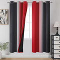 Ombre Red and Black Blackout Curtains 42x72 in 2 Panels - Total Room