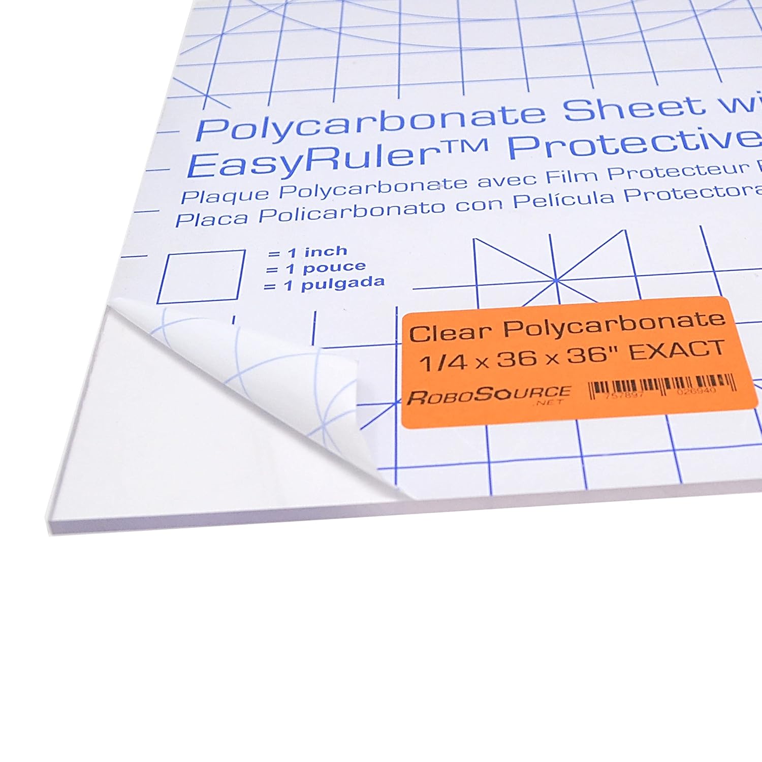 Polycarbonate Clear Plastic Sheet 36in X 36in X 0.236in for DIY