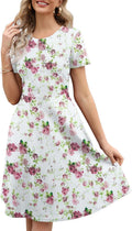 Women's Elegant Knee Length Floral A-Line Dress - Vintage Office Style
