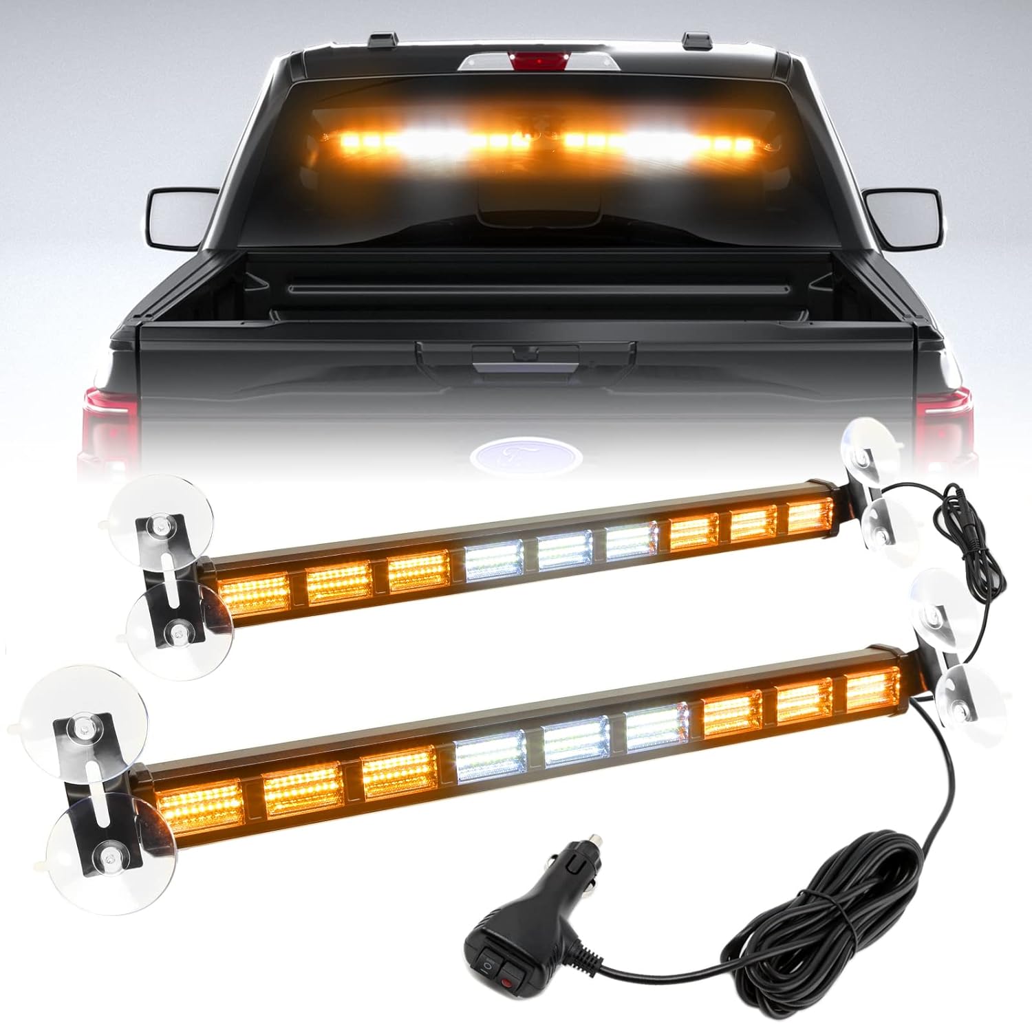 BooYu Emergency Strobe Traffic Advisor Light Bar with 4 Colors