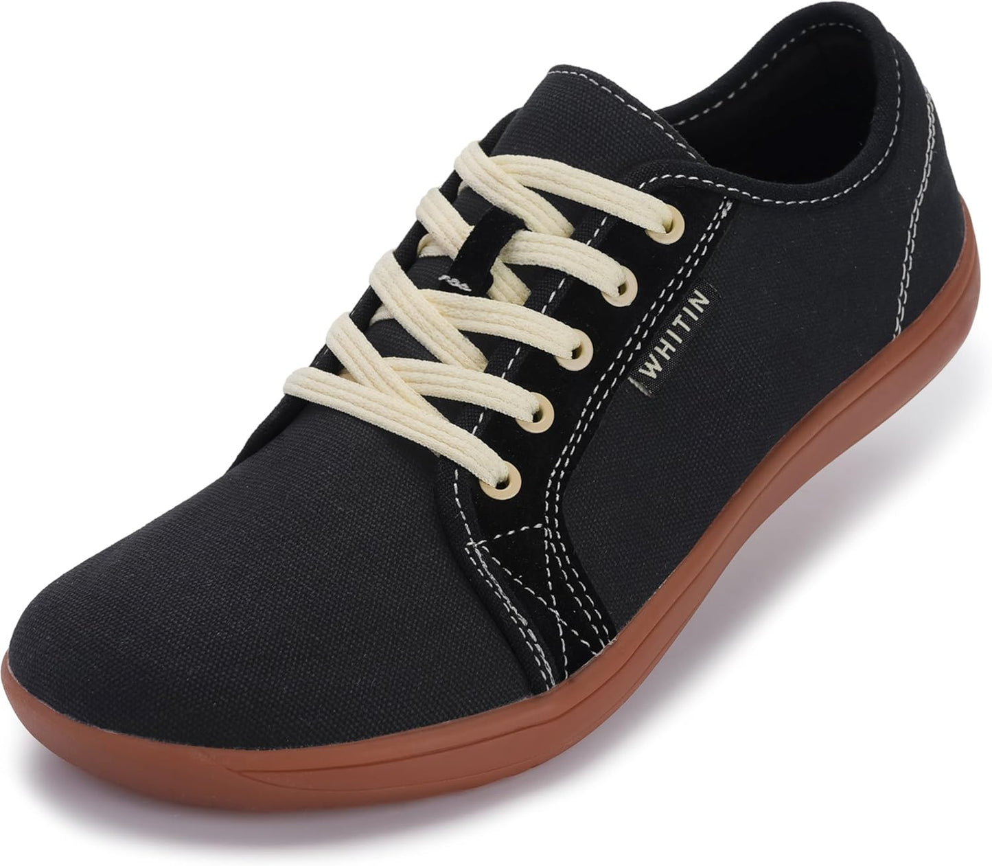 WHITIN Men's Canvas Barefoot Shoes with Wide Toe-Box Comfort