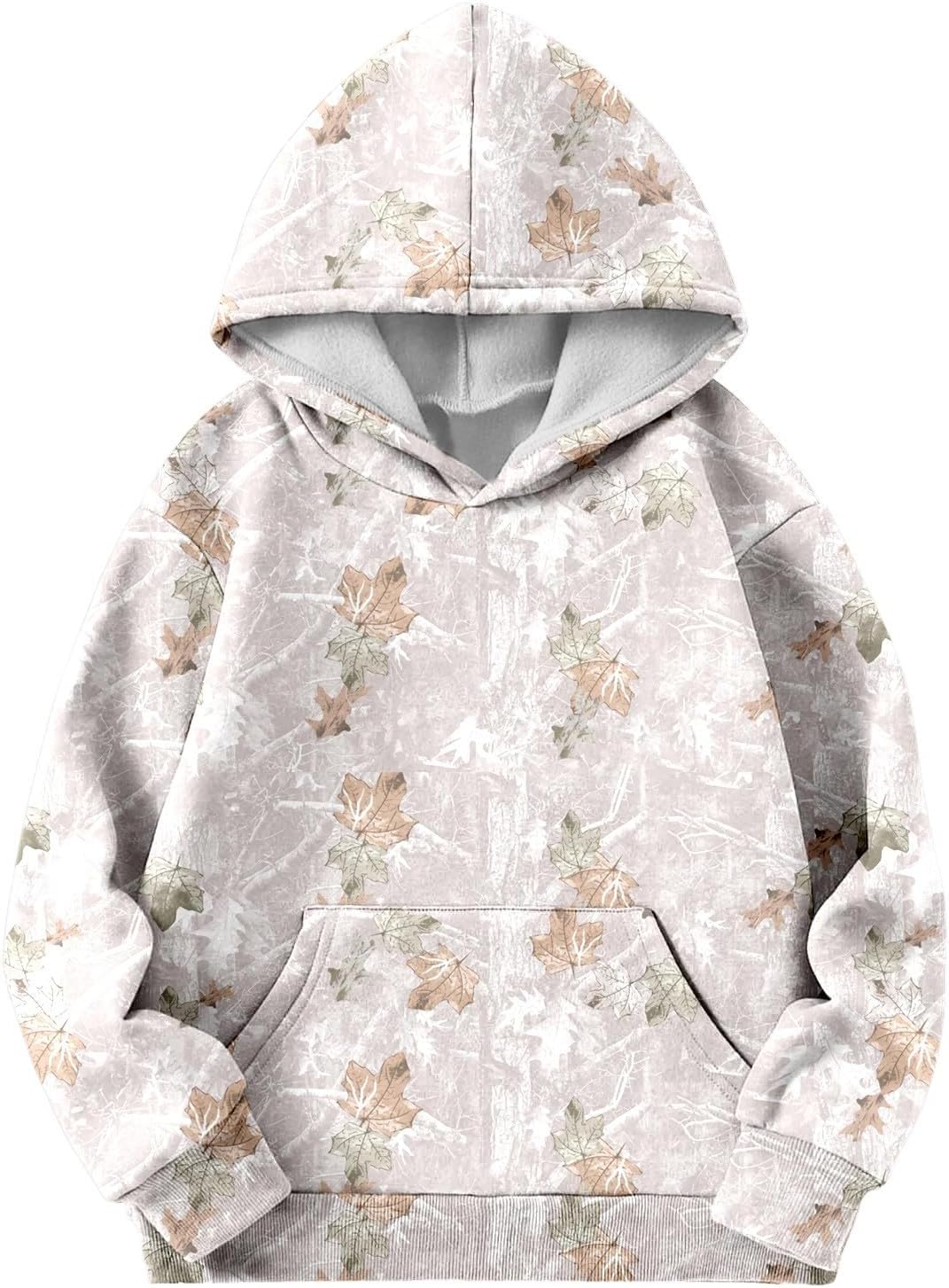 Cute Maple Leaf Camo Hoodie for Teens