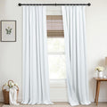 42x90 in Long Blackout Curtains Pinch Pleat Linen Texture - Light