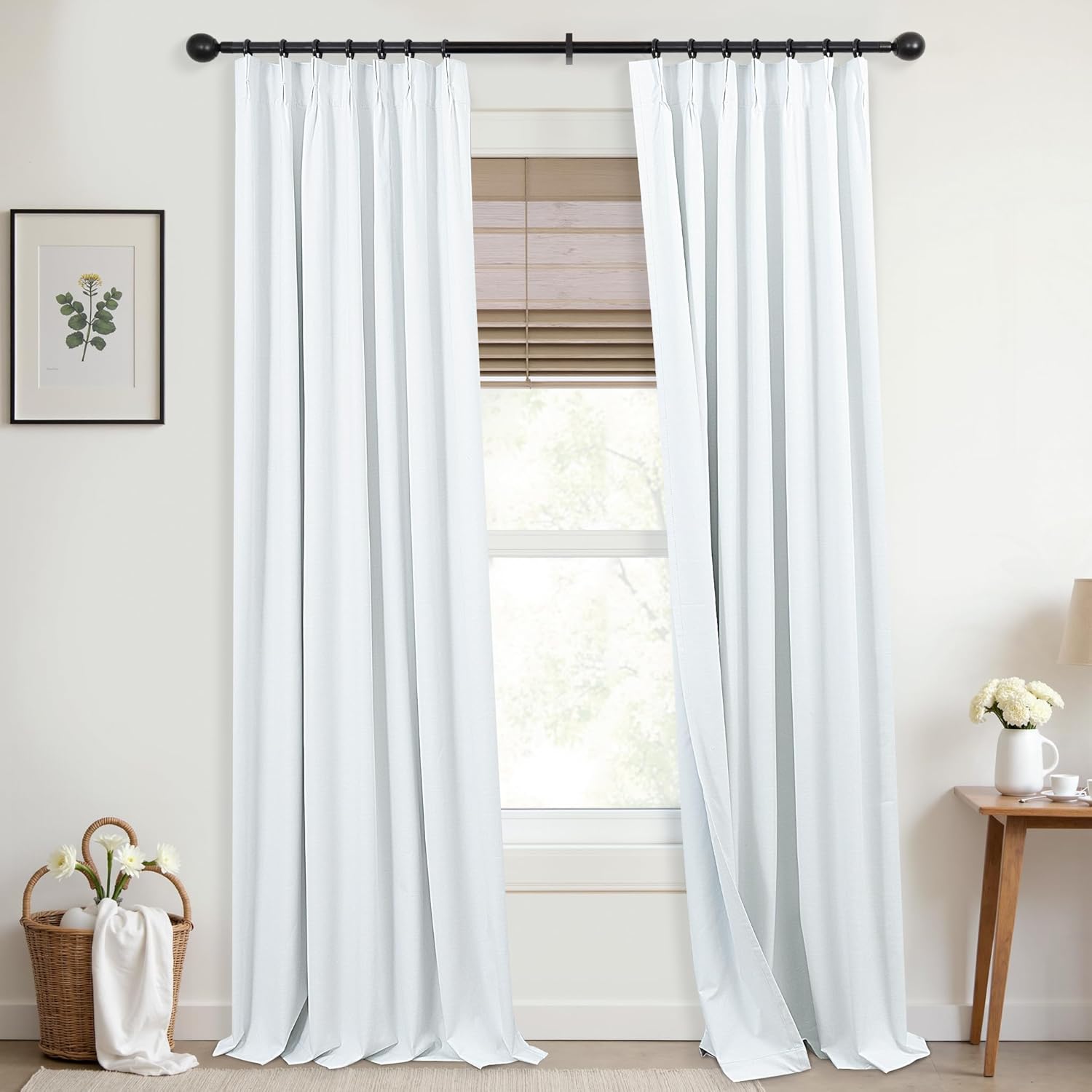 Mrs.Naturall 42x90 Inches Long Blackout Curtains for Living Room