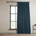 Faux Linen Curtains 100W x 96L Story Blue - Room Darkening