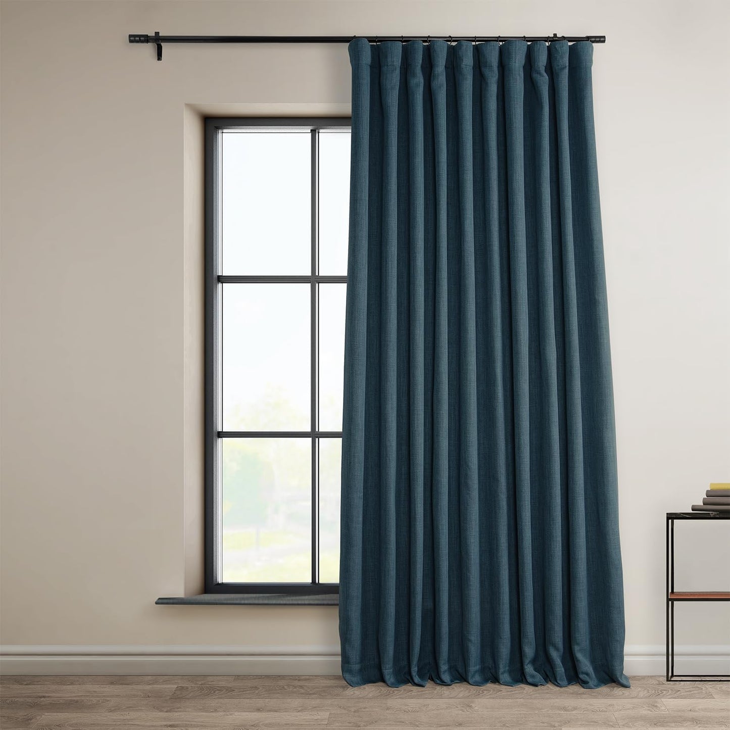 Faux Linen Curtains for Living Room - Room Darkening Drapes