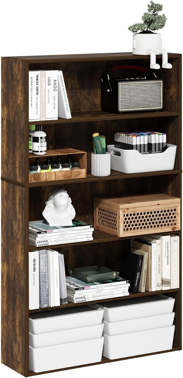 Furinno Pasir 5-Tier Open Shelf Bookcase for Stylish Storage