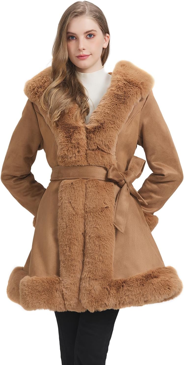 Stylish Faux Fur Leather Women's Coat for Winter Warmth