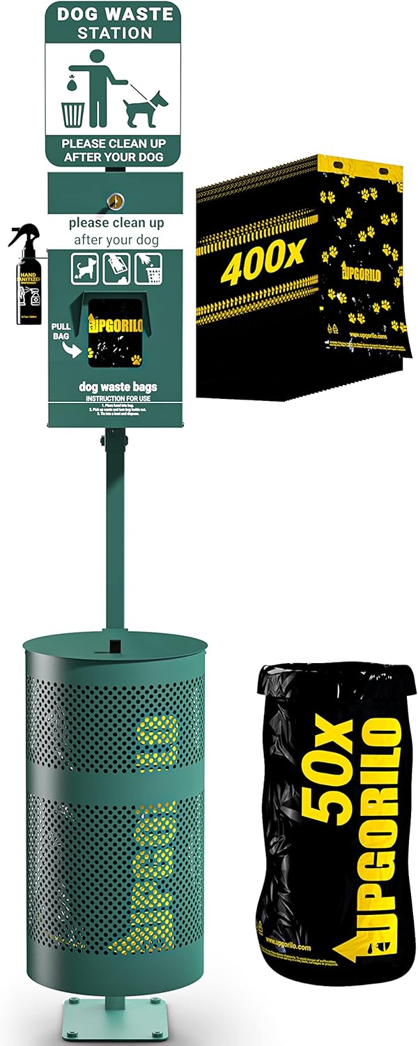 Pet Waste Station with Glow in the Dark Features and Supplies
