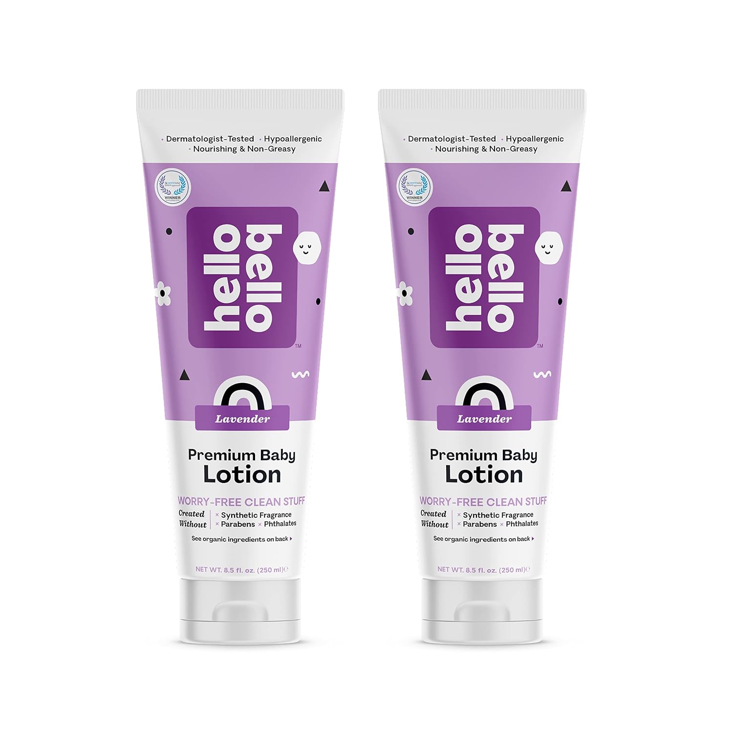 Hello Bello Vegan Baby Lotion I Moisturizing Lavender Scent I 17oz x2