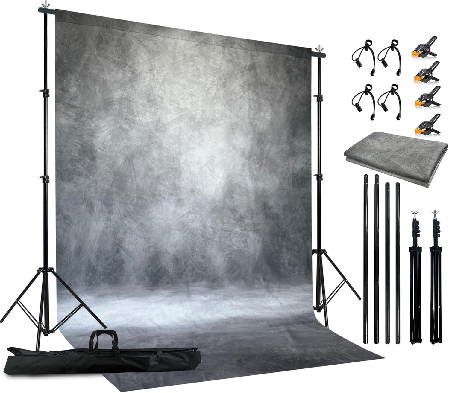 2-in-1 Abstract Photography Backdrop Kit for Portraits & Props
