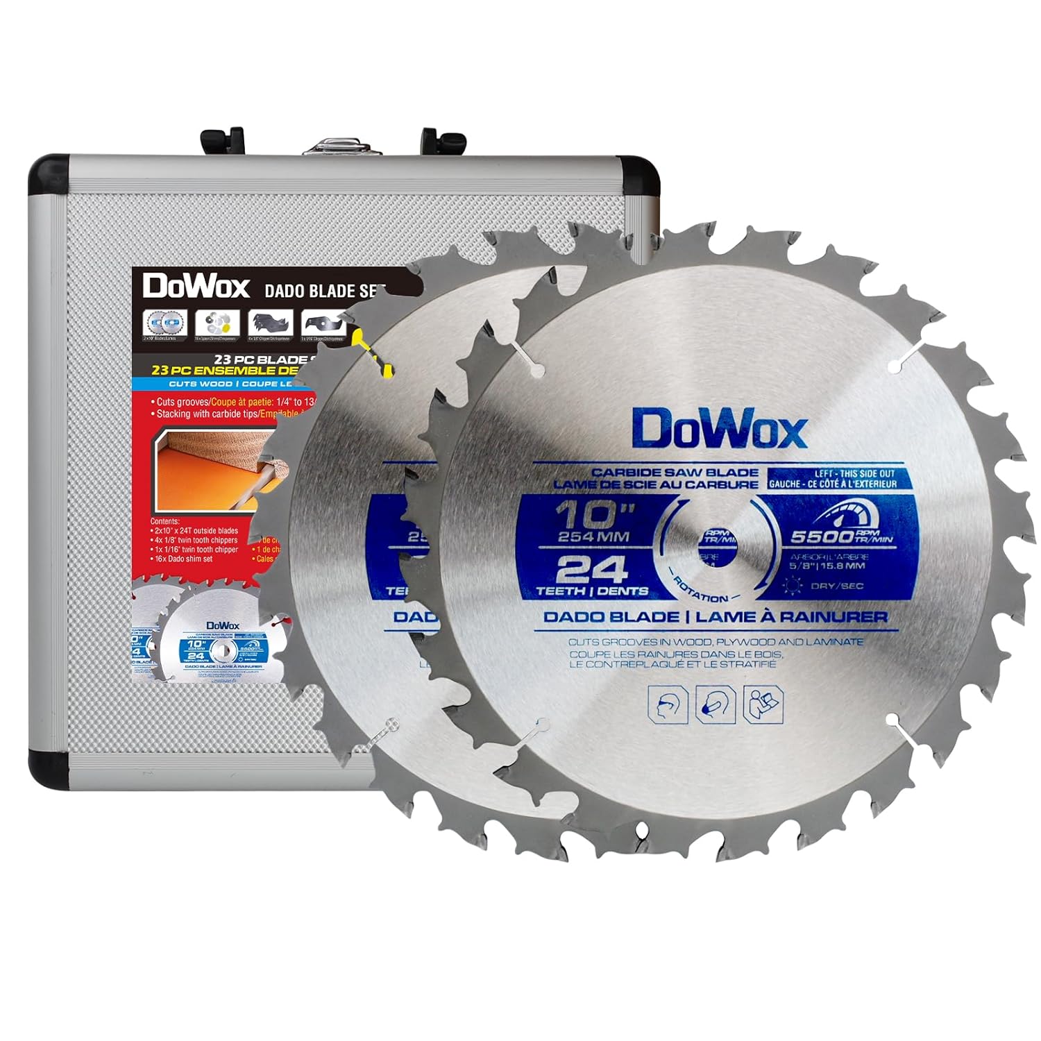 Dado Blade Set 10-Inch 24-Tooth for Precision Woodworking