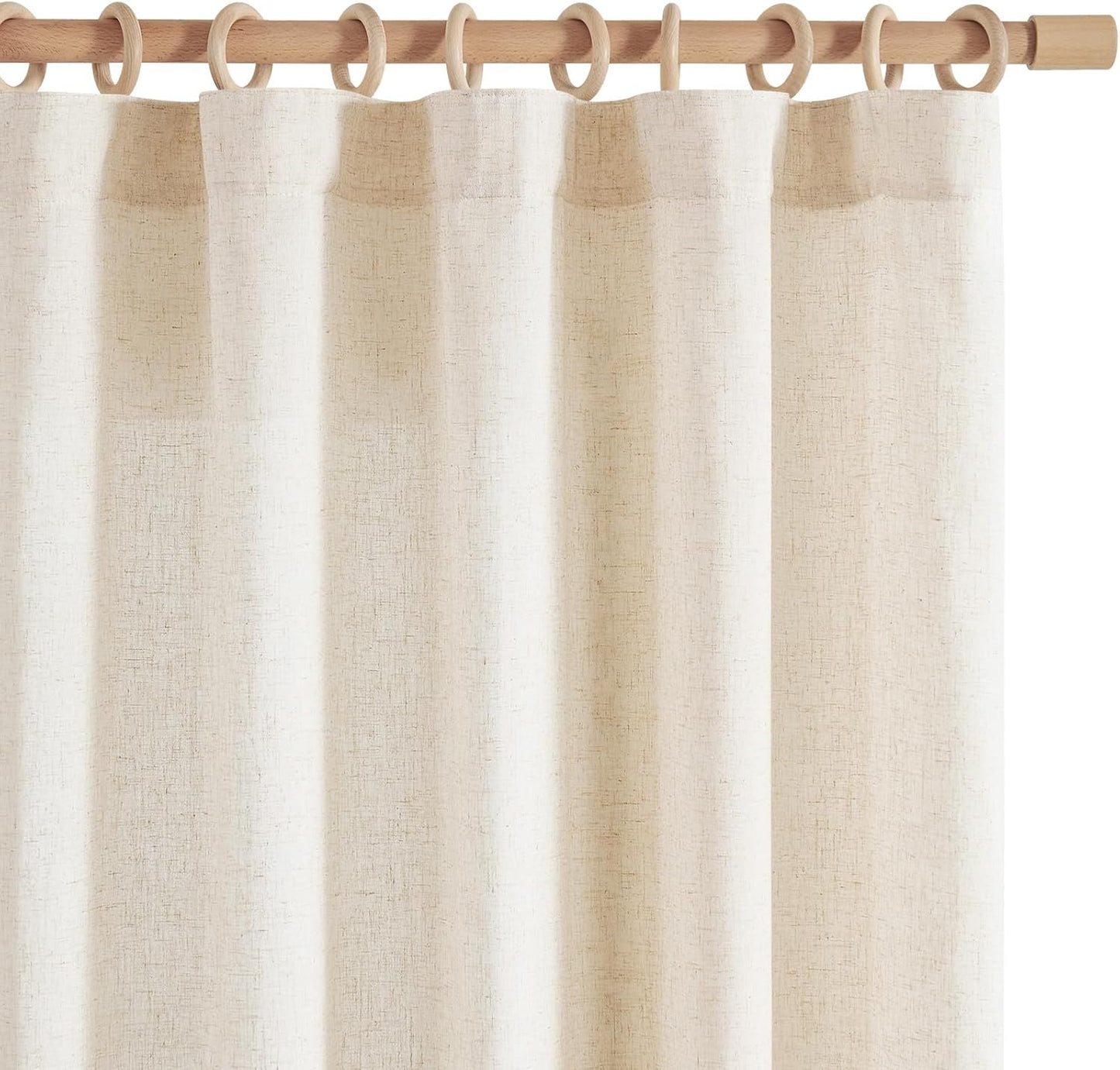 Linen Curtains 108 Inch Length 2 Panels Set for Home Decor