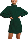 Oversized Sweater Dress Turtleneck Batwing Long Sleeve - Cozy Fit not