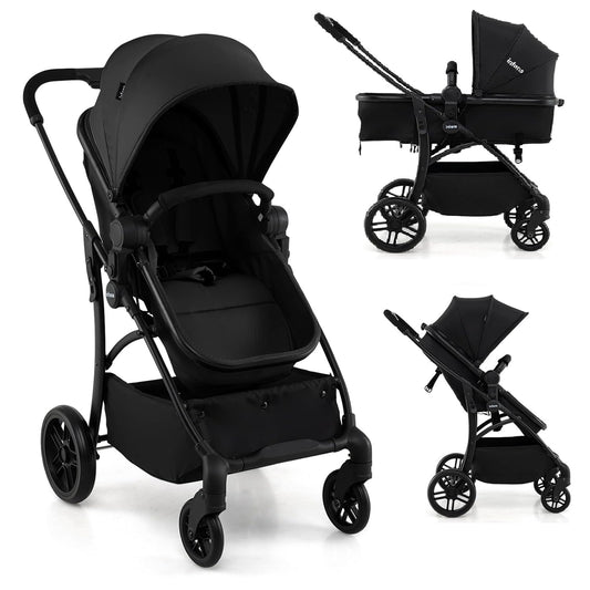 INFANS 2 in 1 Baby Stroller with Bassinet and Reversible Seat