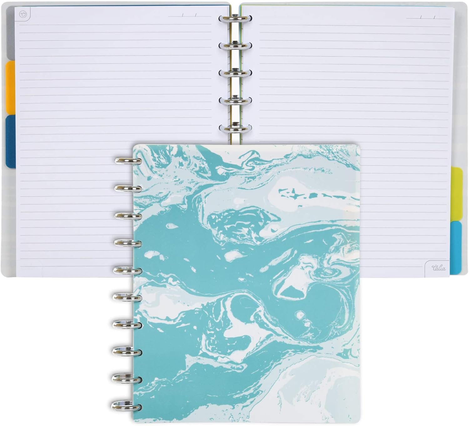 Talia Discbound Notebooks: Customizable Planner in Turquoise