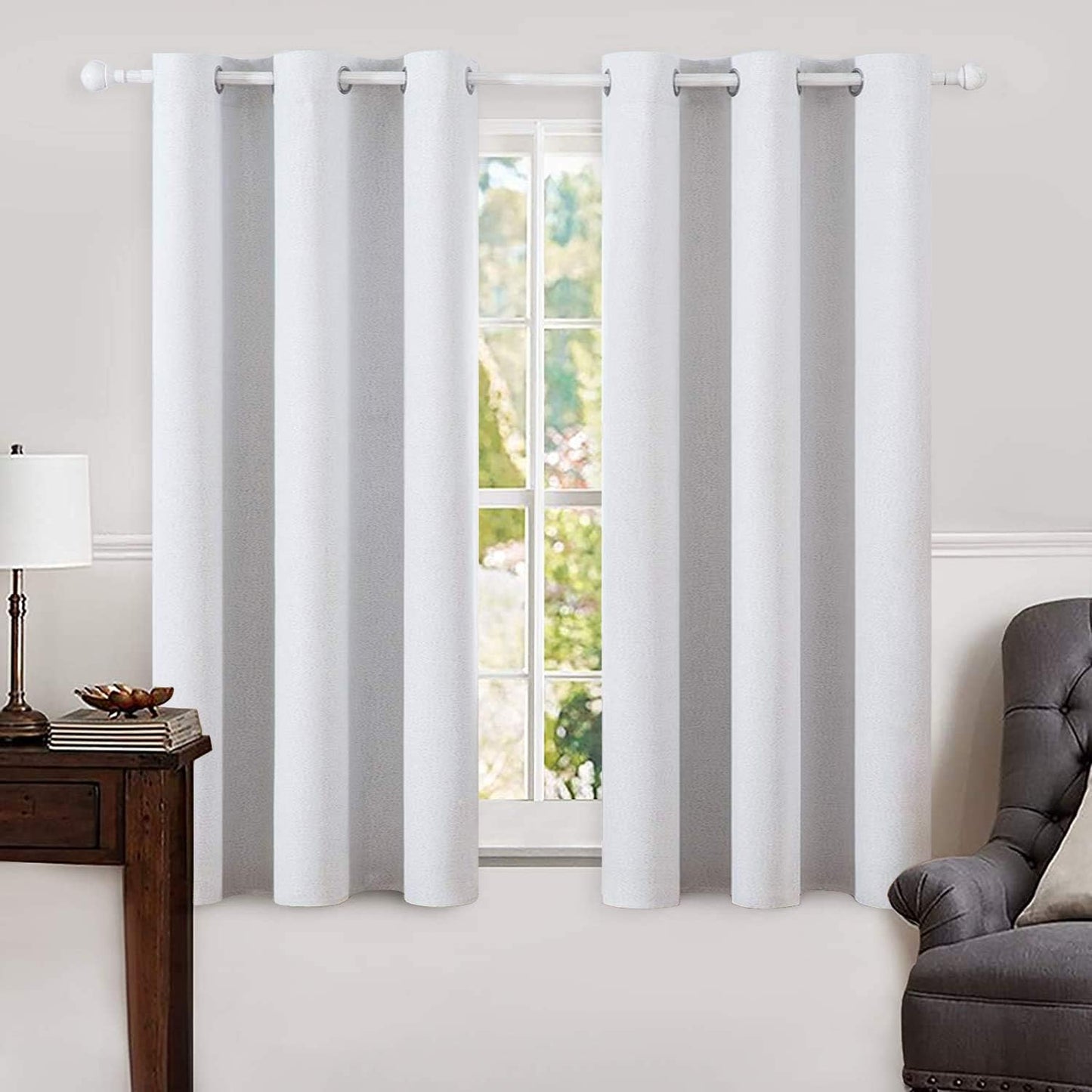 MIULEE Linen Blackout Curtains for Bedroom - 100% Blackout Drapes