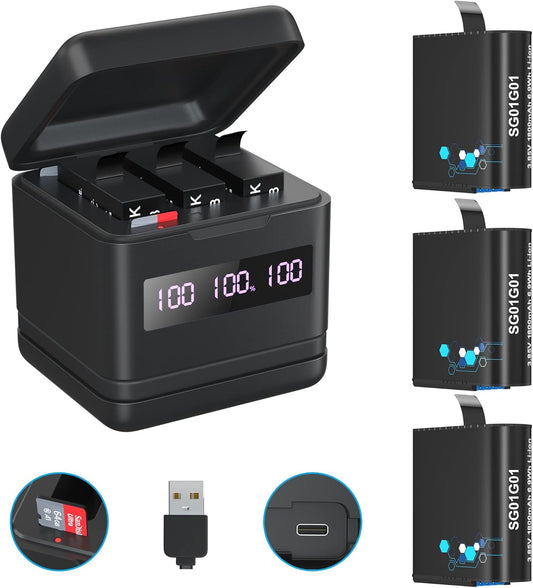 Flip Reader Box with Fast Charger for GoPro Hero 8/7/6 Batteries