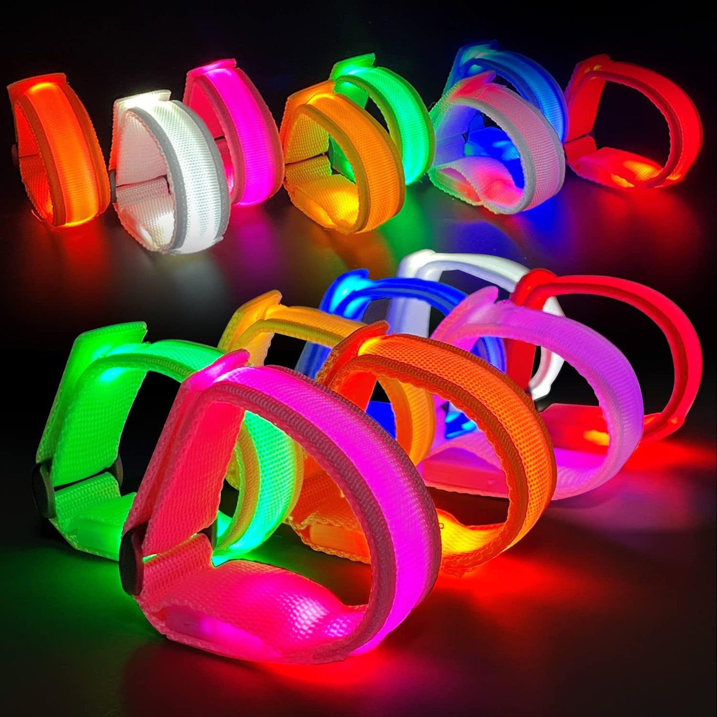 32pcs LED Light Up Bracelets for Parties, Raves, and Events