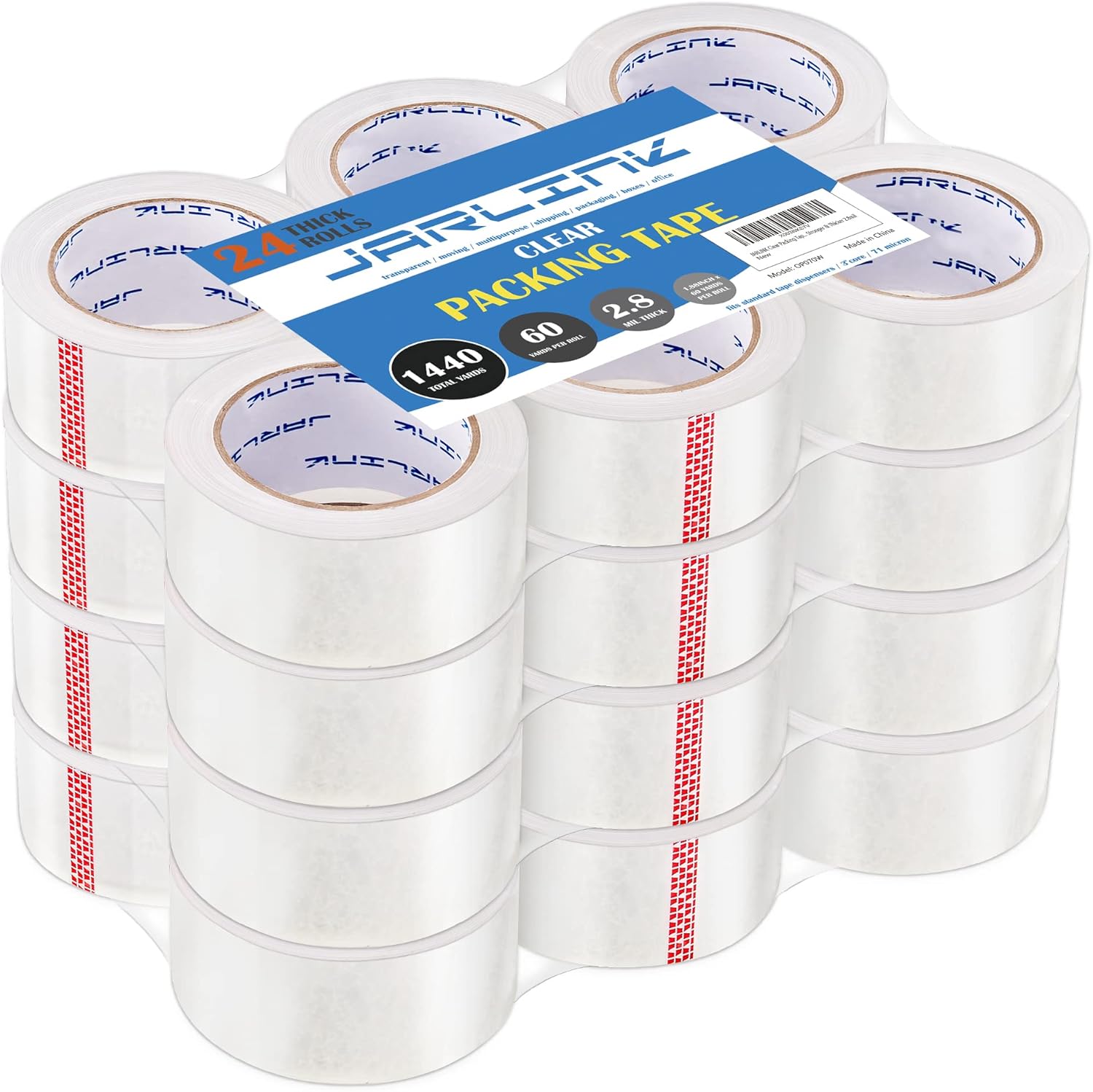 JARLINK Clear Packing Tape - Heavy Duty 24 Rolls for Shipping