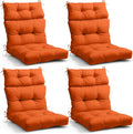 EAGLE PEAK Tufted High Back Patio Chair Cushions Set of 4 - Burnt