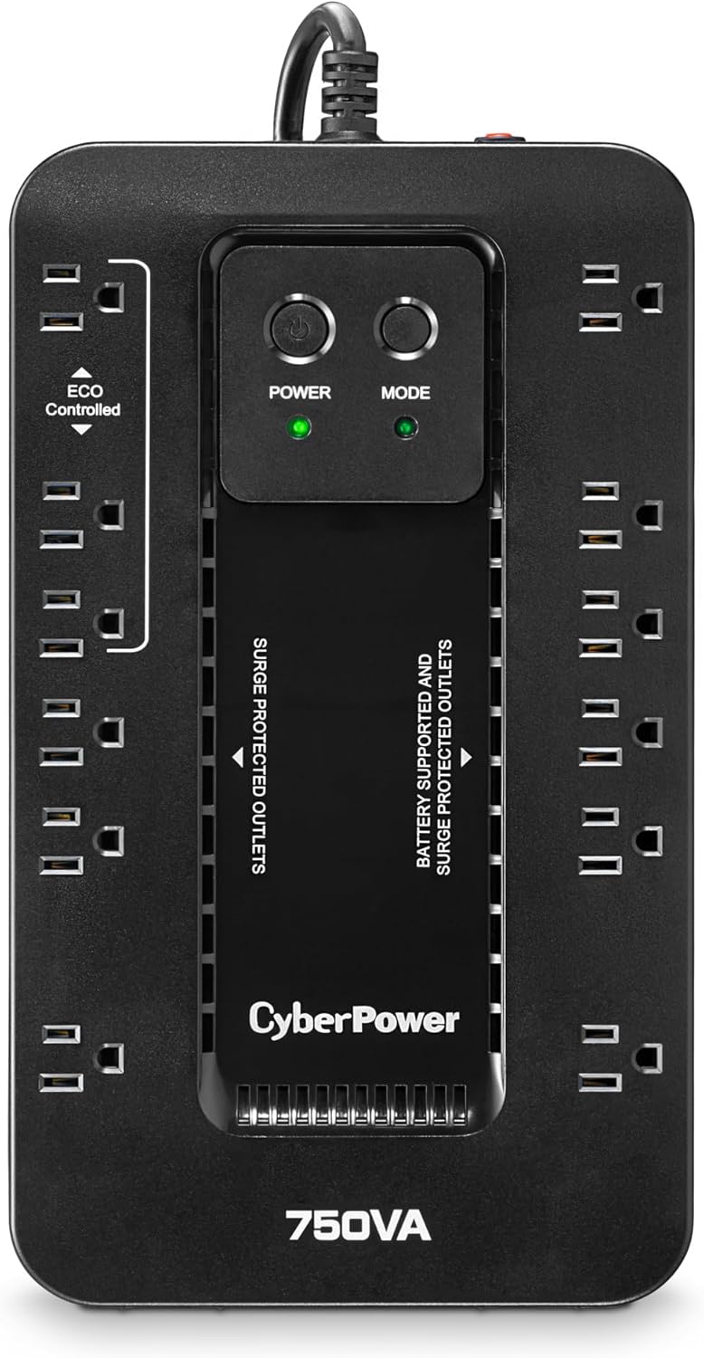 CyberPower EC750G UPS System: Compact Battery Backup & Surge Protector